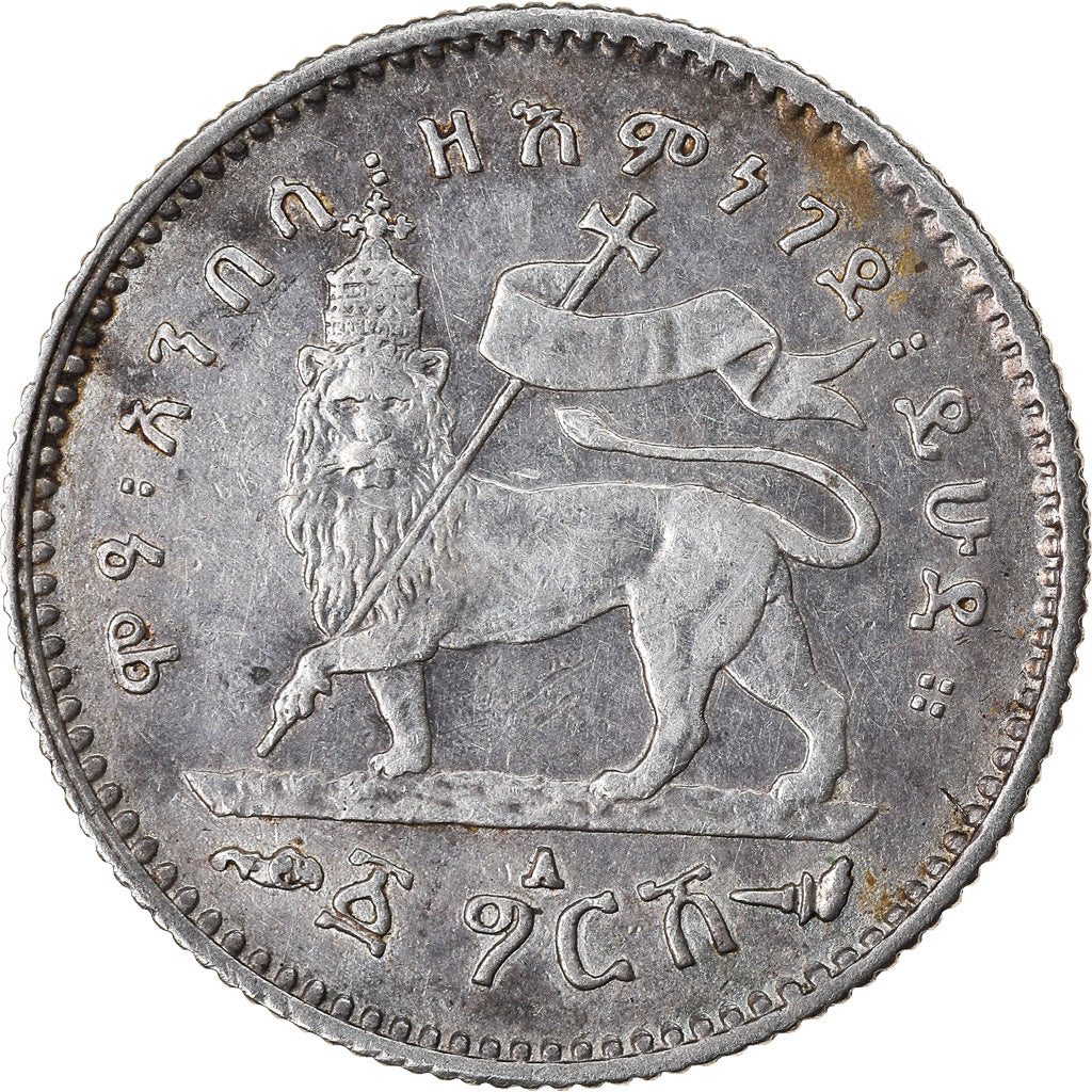 Münze, Äthiopien, Menelik II, Gersh, 1895 (1902-03), SS+, Silber, KM:12
