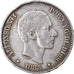 Coin, Philippines, 50 Centimos, 1885, EF(40-45), Silver, KM:150