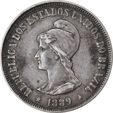 Coin, Brazil, 500 Reis, 1889, EF(40-45), Silver, KM:494