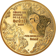 France, 50 Euro, FIFA World Cup Brazil, 2014, 1/4 Once, FDC, Or