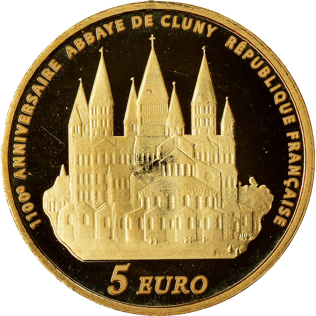 France, 5 Euro, Abbaye de Cluny, Europa, 2010, BE, FDC, Or, Gadoury:EU404