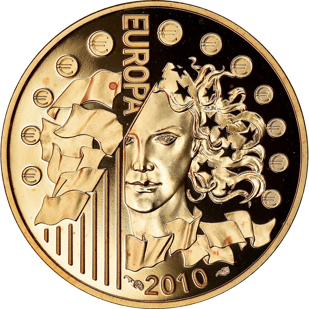 France, 50 Euro, Europa, 2010, 1/4 Oz, MS(65-70), Gold, KM:1679