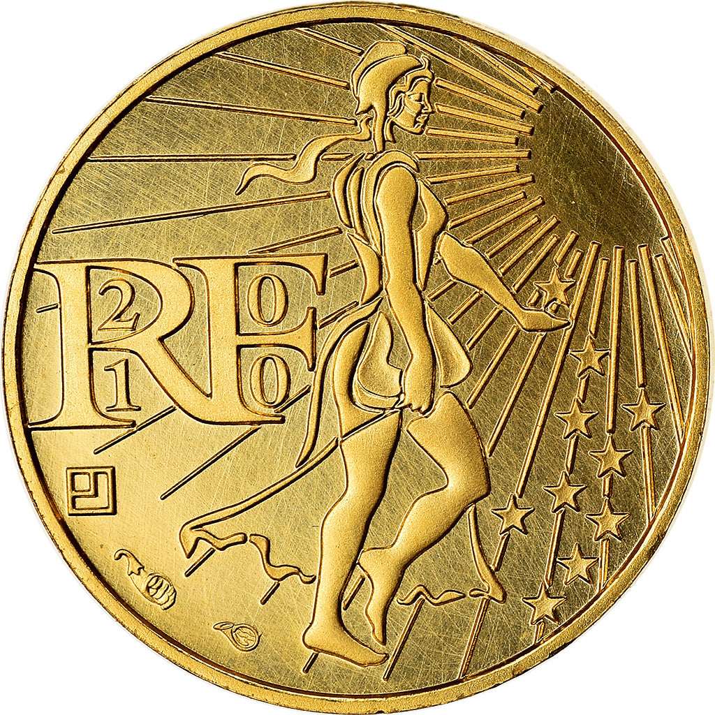 France, 100 Euro, 2010, MS(64), Gold, KM:1536