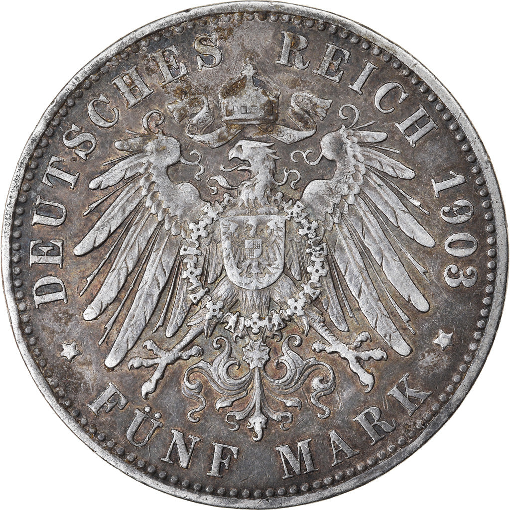 Coin, German States, PRUSSIA, Wilhelm II, 5 Mark, 1903, Berlin, EF(40-45)