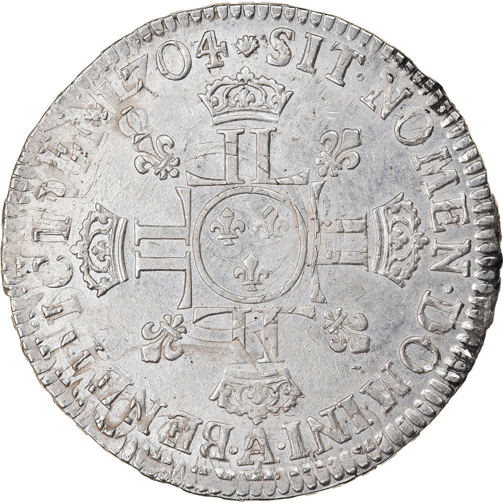 Moneta, Francja, Louis XIV, 1/2 Écu aux 8L 2e type, 1/2 ECU, 45 Sols, 1704