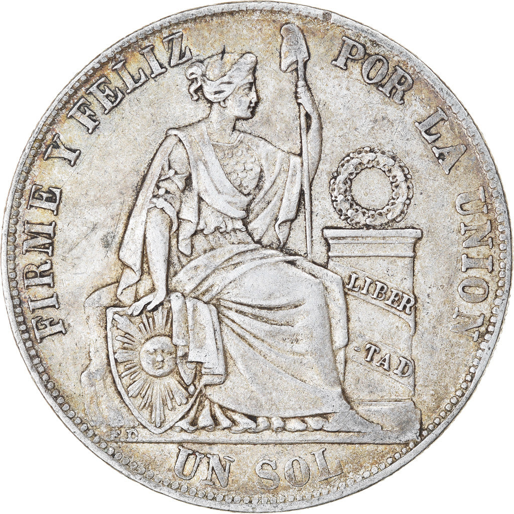 Monnaie, Pérou, 1 Sol, 1884, Santiago, TTB, Argent, KM:196.19