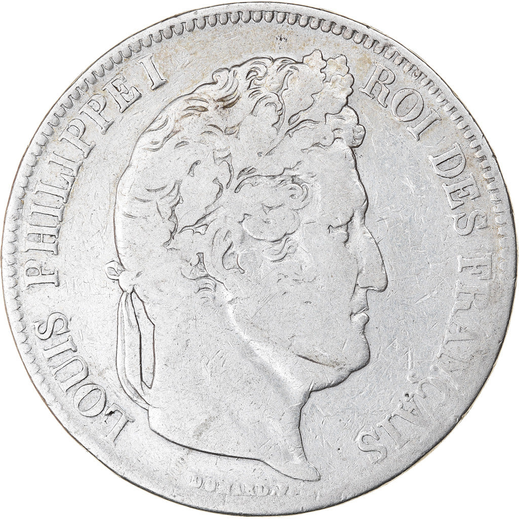 Coin, France, Louis-Philippe, 5 Francs, 1832, Lyon, VF(20-25), Silver, KM:749.4