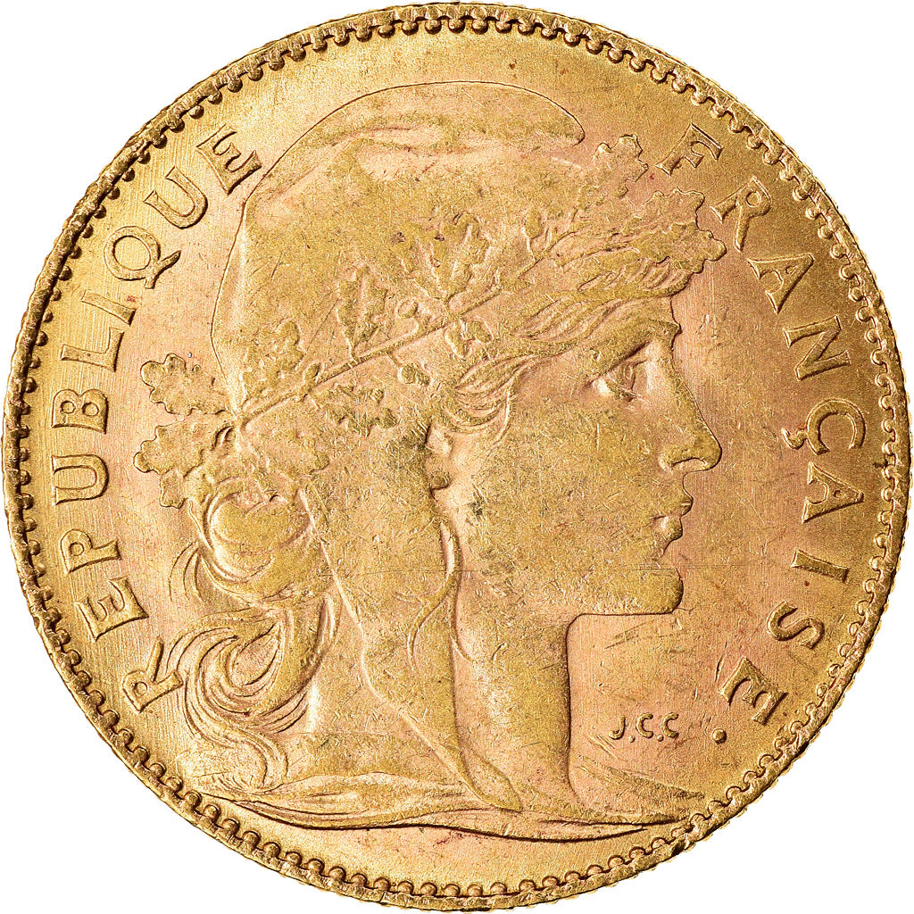 Moneda, Francia, Marianne, 10 Francs, 1911, Paris, MBC, Oro, KM:846