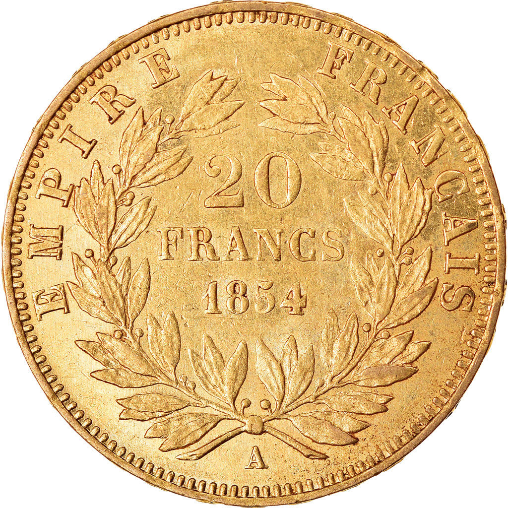 Moneda, Francia, Napoleon III, Napoléon III, 20 Francs, 1854, Paris, EBC, Oro