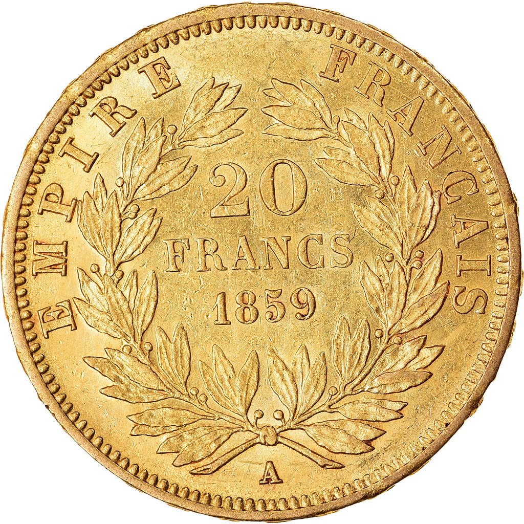 Munten, Frankrijk, Napoleon III, Napoléon III, 20 Francs, 1859, Paris, PR