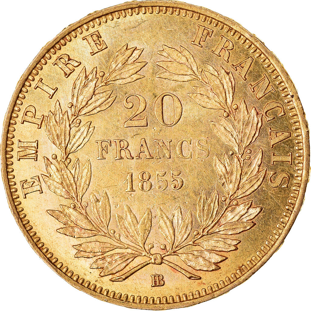Münze, Frankreich, Napoleon III, Napoléon III, 20 Francs, 1855, Strasbourg