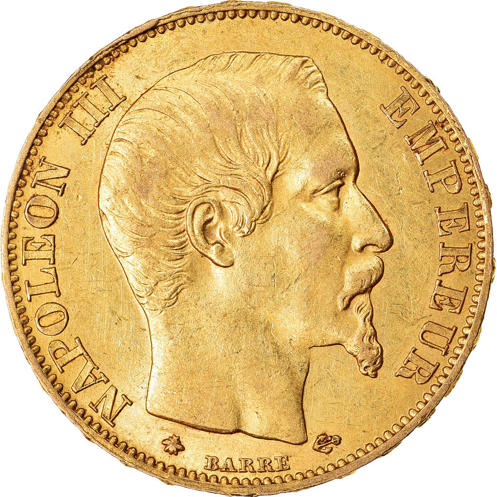 Moeda, França, Napoleon III, 20 Francs, 1859, Strasbourg, AU(55-58), Dourado
