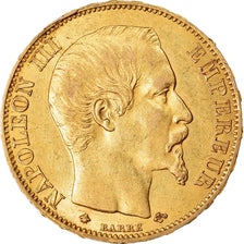 Moeda, França, Napoleon III, 20 Francs, 1859, Strasbourg, AU(55-58), Dourado