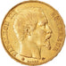Moeda, França, Napoleon III, 20 Francs, 1859, Strasbourg, AU(55-58), Dourado