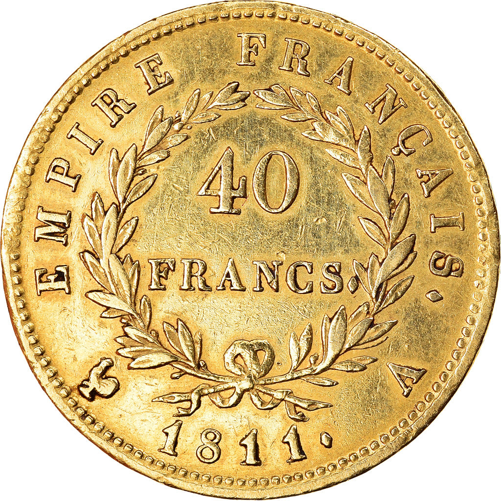 Moneda, Francia, Napoléon I, 40 Francs, 1811, Paris, MBC, Oro, KM:696.1