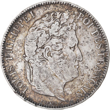 Coin, France, Louis-Philippe, 5 Francs, 1833, La Rochelle, EF(40-45), Silver