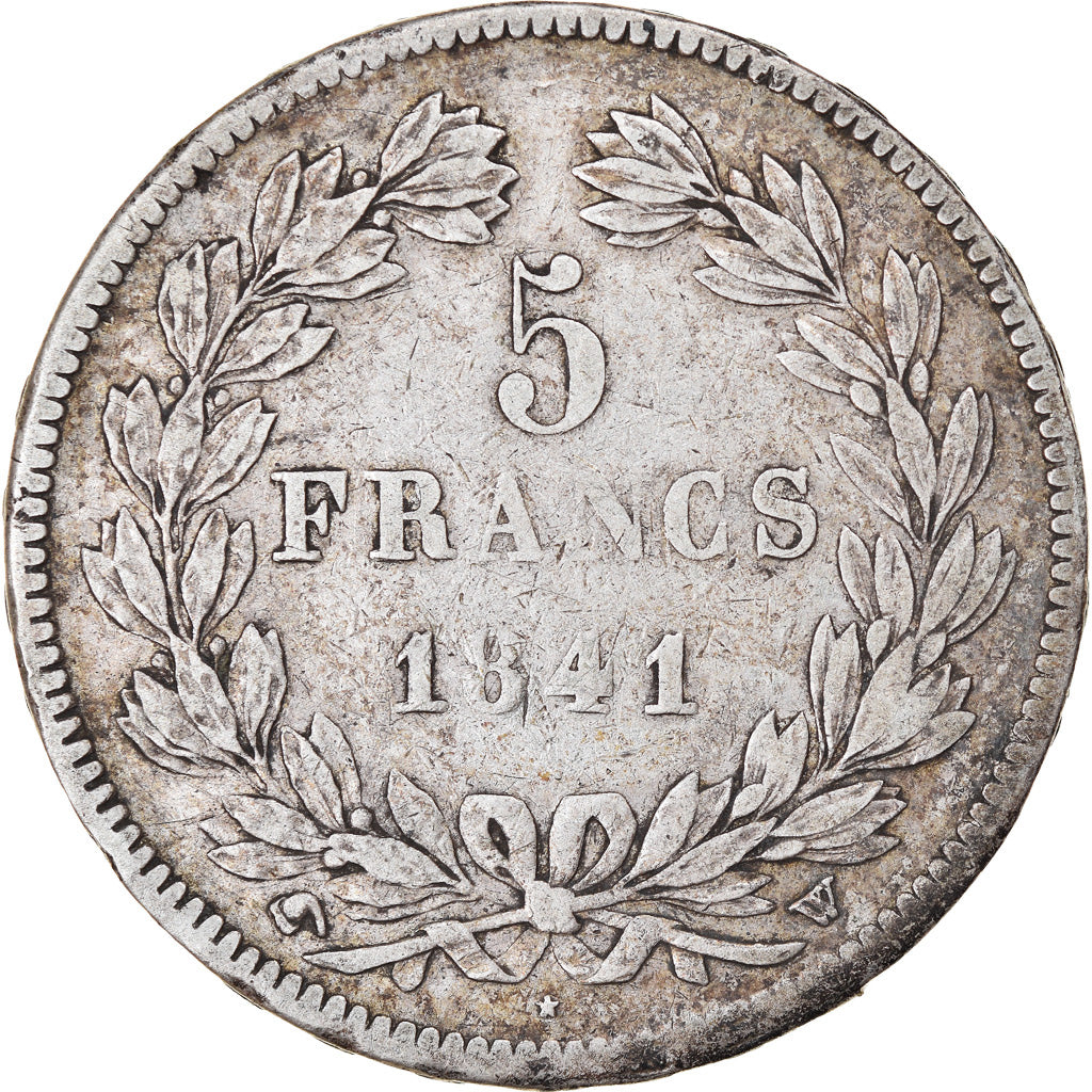 Coin, France, Louis-Philippe, 5 Francs, 1841, Lille, EF(40-45), Silver