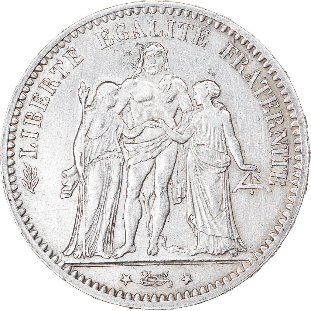 Coin, France, Hercule, 5 Francs, 1878, Bordeaux, AU(50-53), Silver, KM:820.2