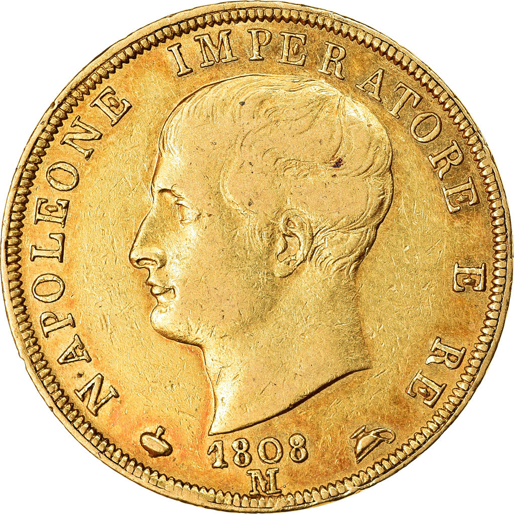 Monnaie, États italiens, KINGDOM OF NAPOLEON, Napoleon I, 40 Lire, 1808, Milan