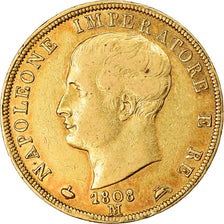 Monnaie, États italiens, KINGDOM OF NAPOLEON, Napoleon I, 40 Lire, 1808, Milan