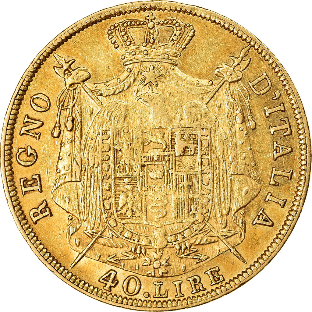 Monnaie, États italiens, KINGDOM OF NAPOLEON, Napoleon I, 40 Lire, 1808, Milan