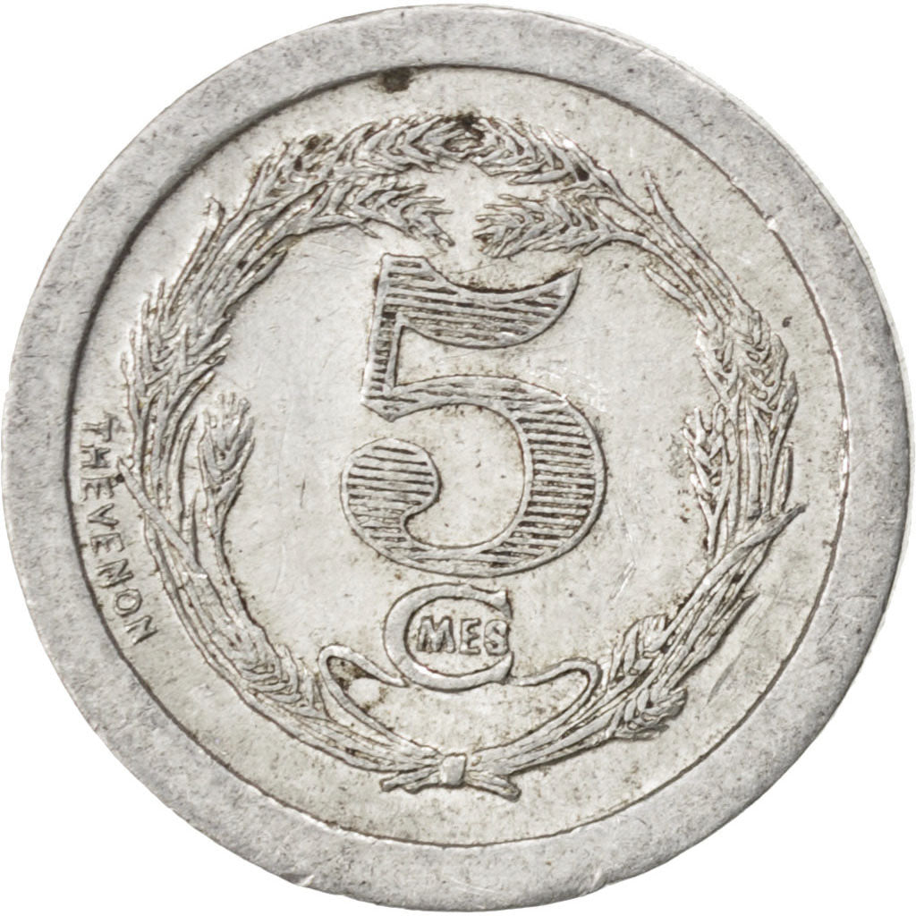 France, 5 Centimes, 1922, EF(40-45), Aluminium, Elie #10.1, 0.92