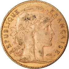 Moneta, Francja, Marianne, 10 Francs, 1907, Paris, EF(40-45), Złoto, KM:846