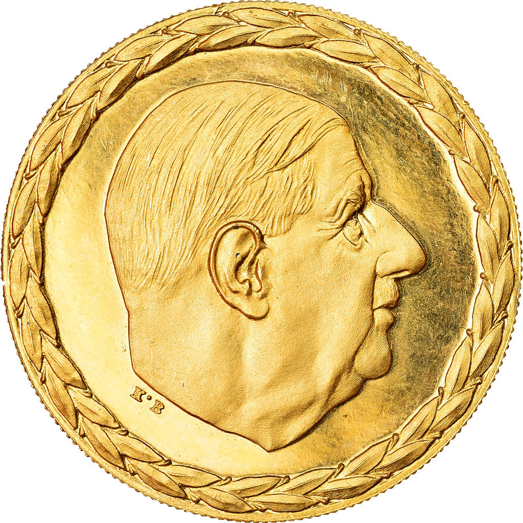 France, Médaille, Médaille commémorative en or du Général De Gaulle