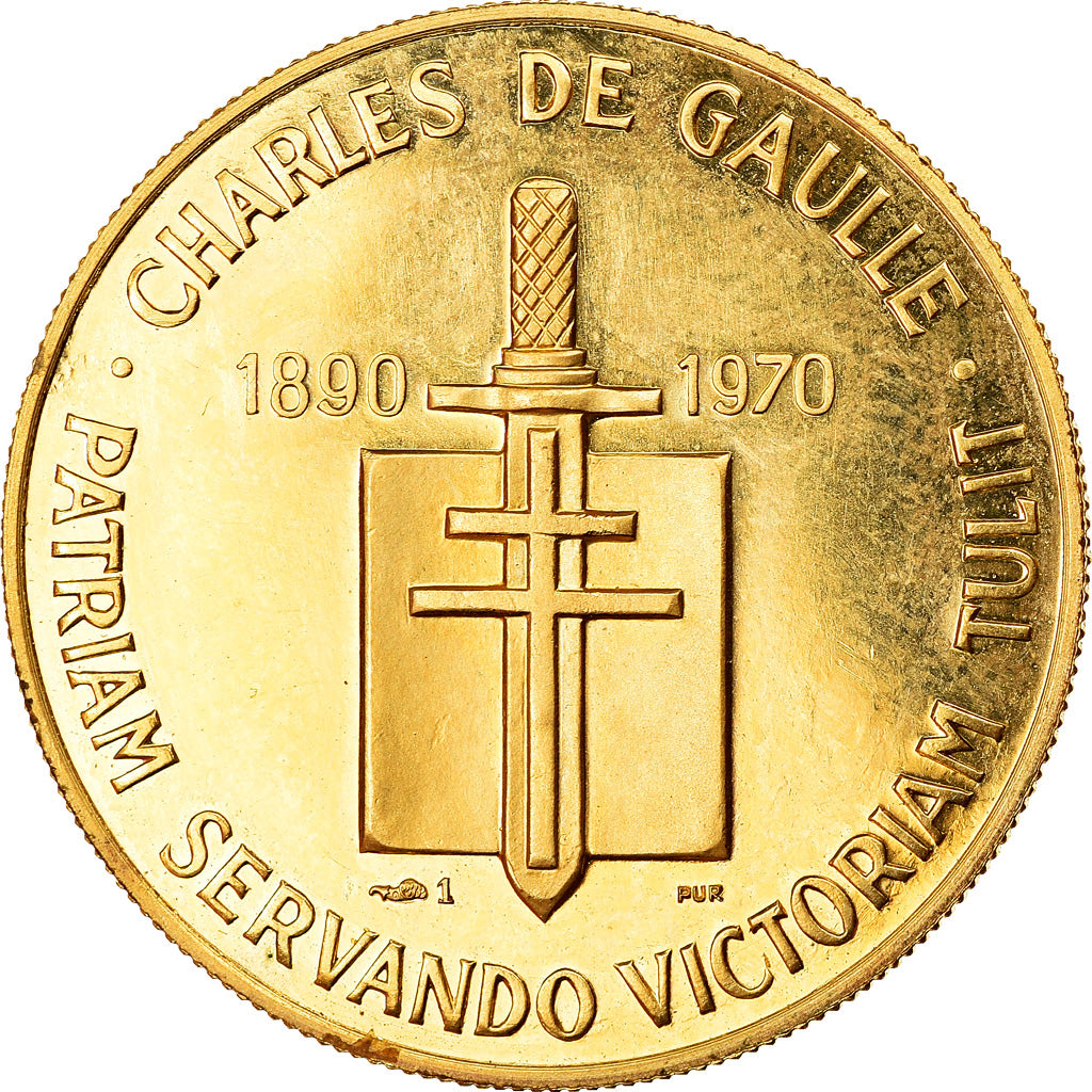 France, Médaille, Médaille commémorative en or du Général De Gaulle