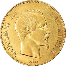 Moneta, Francia, Napoleon III, 100 Francs, 1855, Paris, BB+, Oro, Gadoury:1135