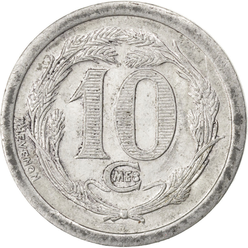 France, 10 Centimes, 1922, EF(40-45), Aluminium, Elie #10.2, 1.25