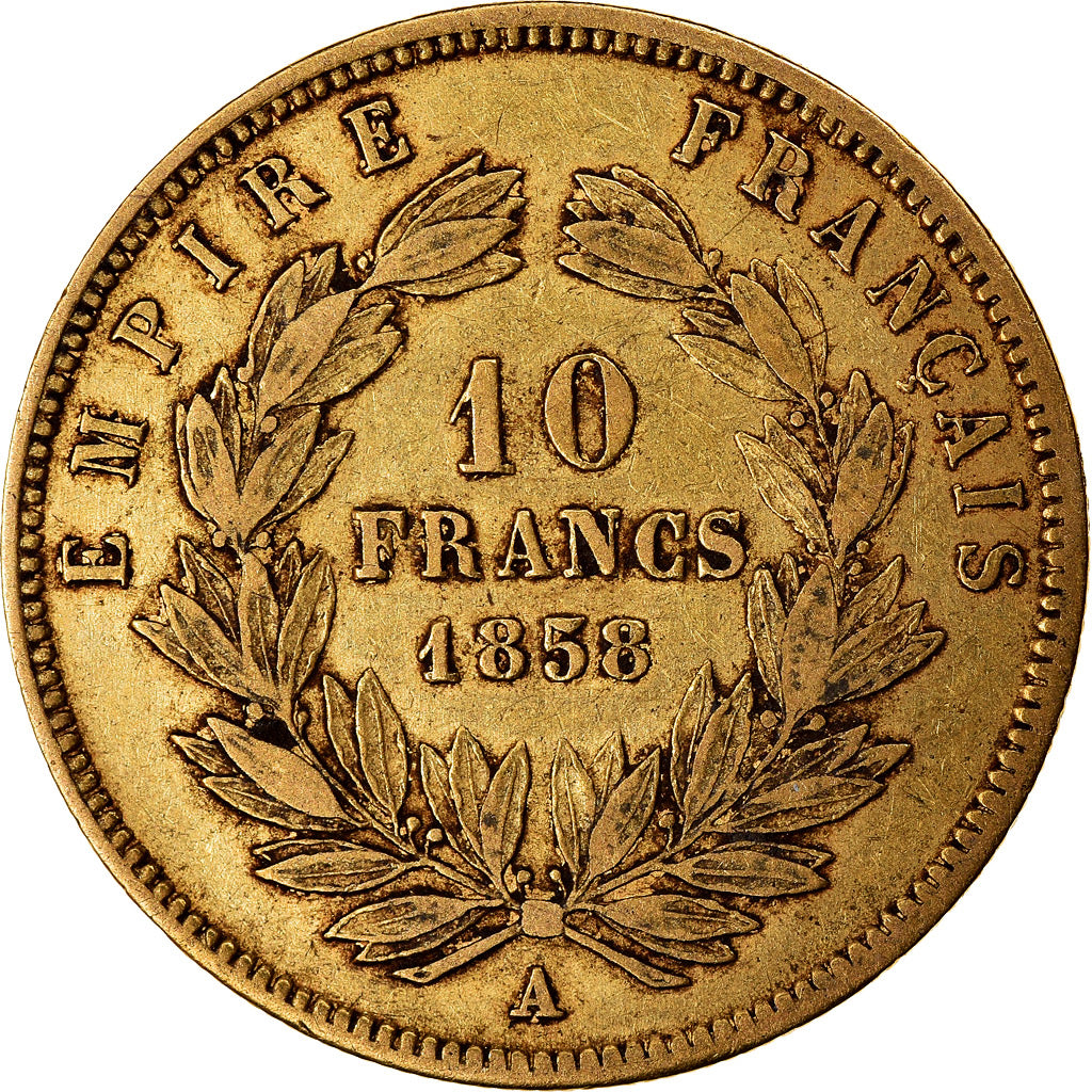 Monnaie, France, Napoleon III, Napoléon III, 10 Francs, 1858, Paris, TB+, Or