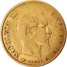 Moneda, Francia, Napoleon III, Napoléon III, 10 Francs, 1860, Paris, BC+, Oro