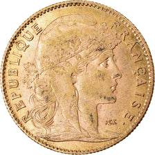 Moneta, Francia, Marianne, 10 Francs, 1910, Paris, BB+, Oro, KM:846