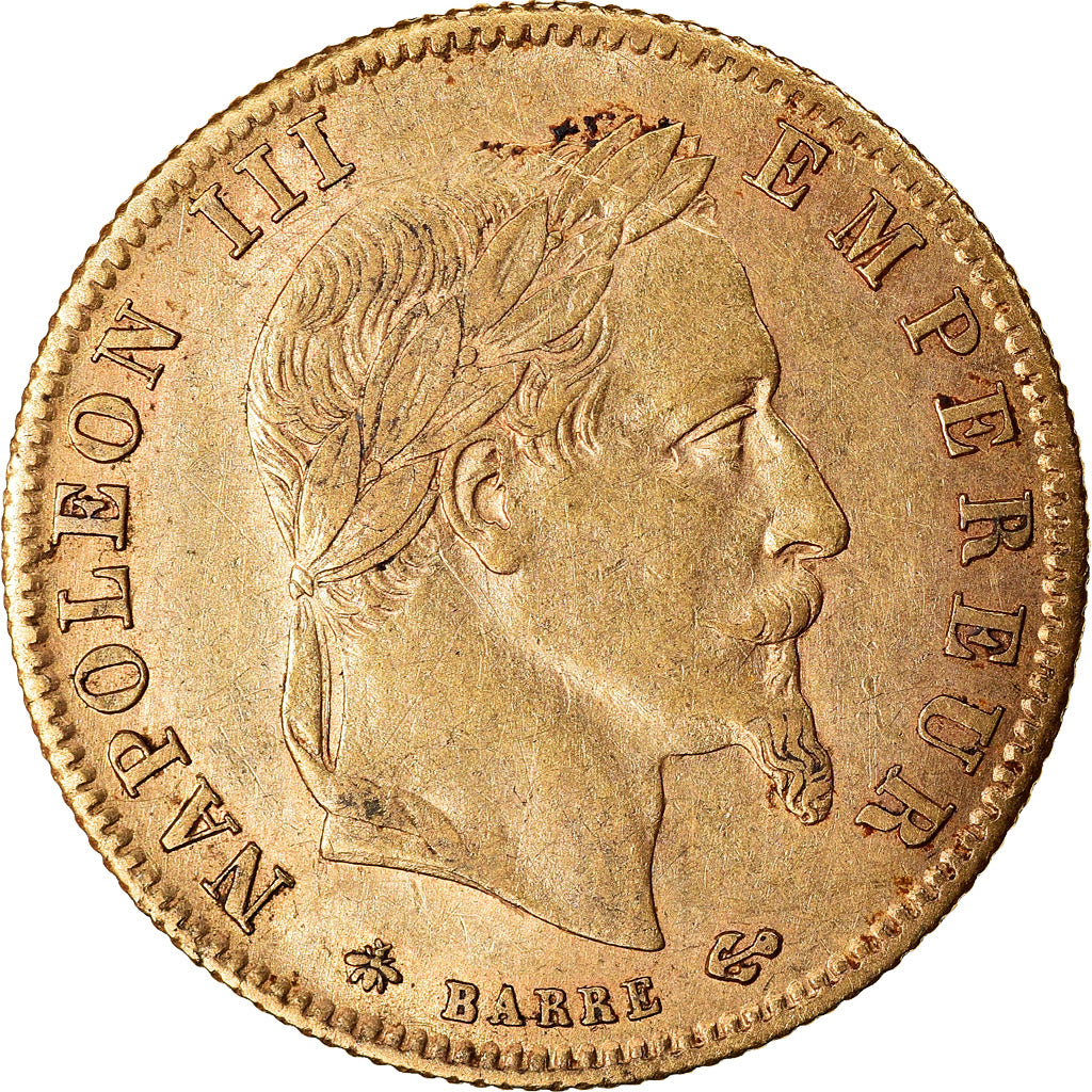 Moneta, Francia, Napoleon III, Napoléon III, 5 Francs, 1865, Paris, BB, Oro