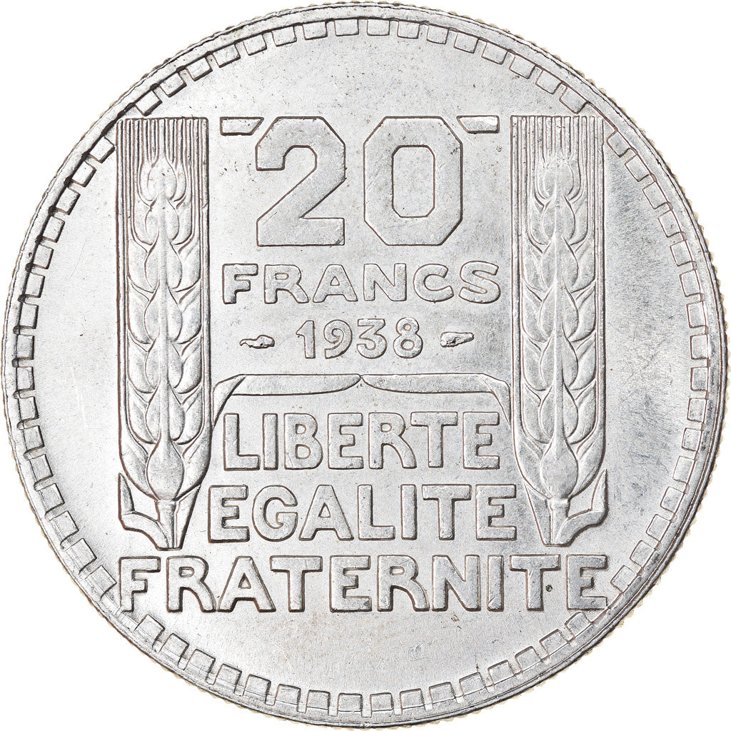 Coin, France, Turin, 20 Francs, 1938, Paris, MS(60-62), Silver, KM:879