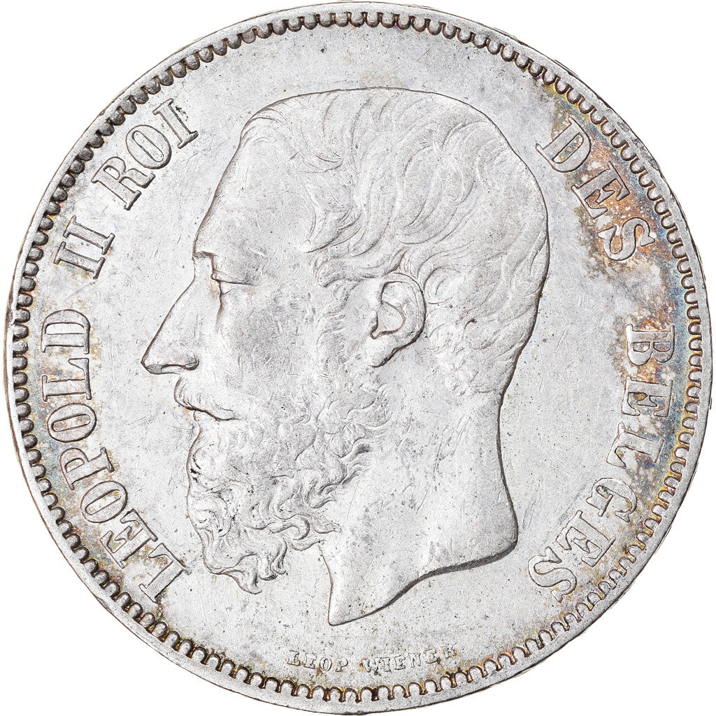 Moneta, Belgio, Leopold II, 5 Francs, 5 Frank, 1870, BB+, Argento, KM:24
