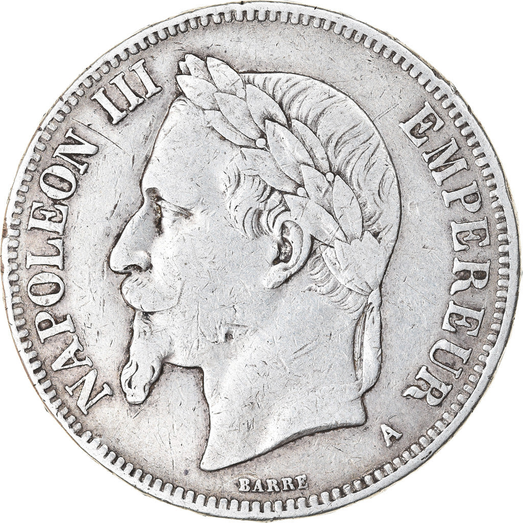 Moneta, Francja, Napoleon III, Napoléon III, 5 Francs, 1870, Paris, EF(40-45)