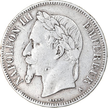 Moneta, Francja, Napoleon III, Napoléon III, 5 Francs, 1870, Paris, EF(40-45)