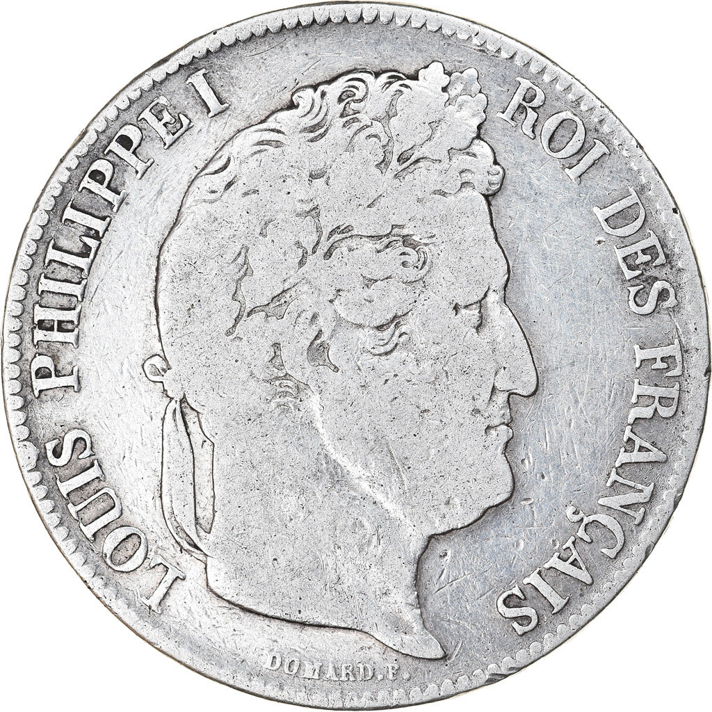 Coin, France, Louis-Philippe, 5 Francs, 1837, Lille, VF(20-25), Silver