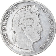 Coin, France, Louis-Philippe, 5 Francs, 1837, Lille, VF(20-25), Silver