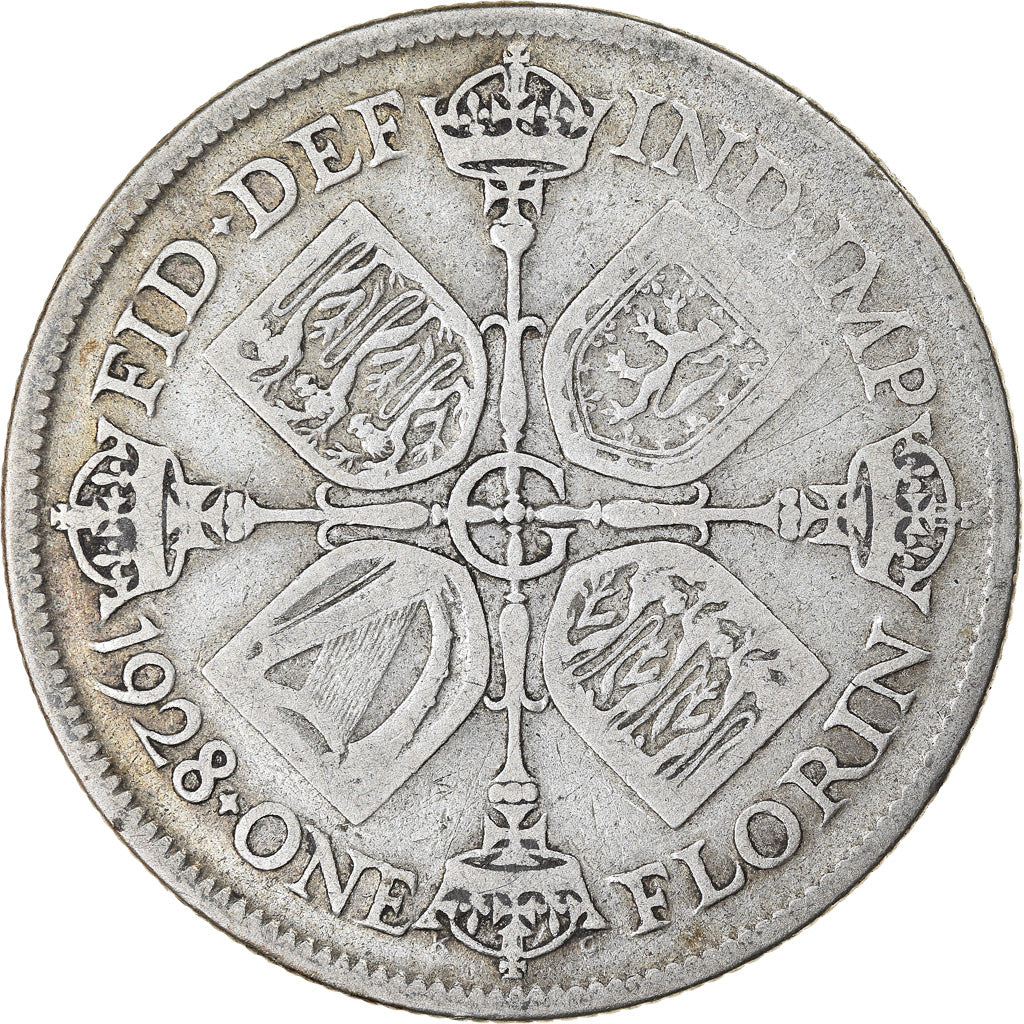 Moneta, Gran Bretagna, George V, Florin, Two Shillings, 1928, MB, Argento