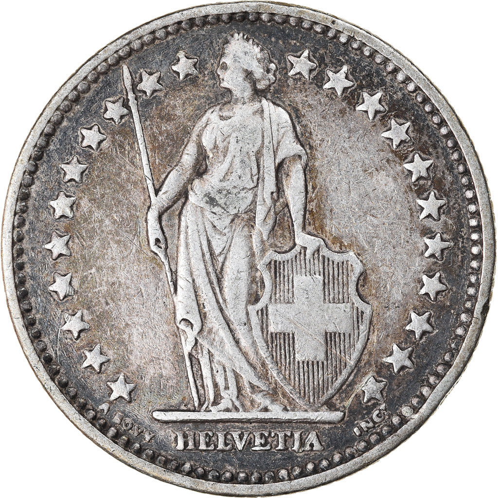 Coin, Switzerland, 2 Francs, 1911, Bern, EF(40-45), Silver, KM:21
