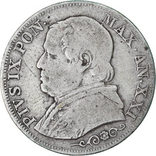 Moneta, STATI ITALIANI, PAPAL STATES, Pius IX, Lira, 1867, Roma, MB, Argento