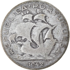 Coin, Portugal, 5 Escudos, 1942, VF(30-35), Silver, KM:581