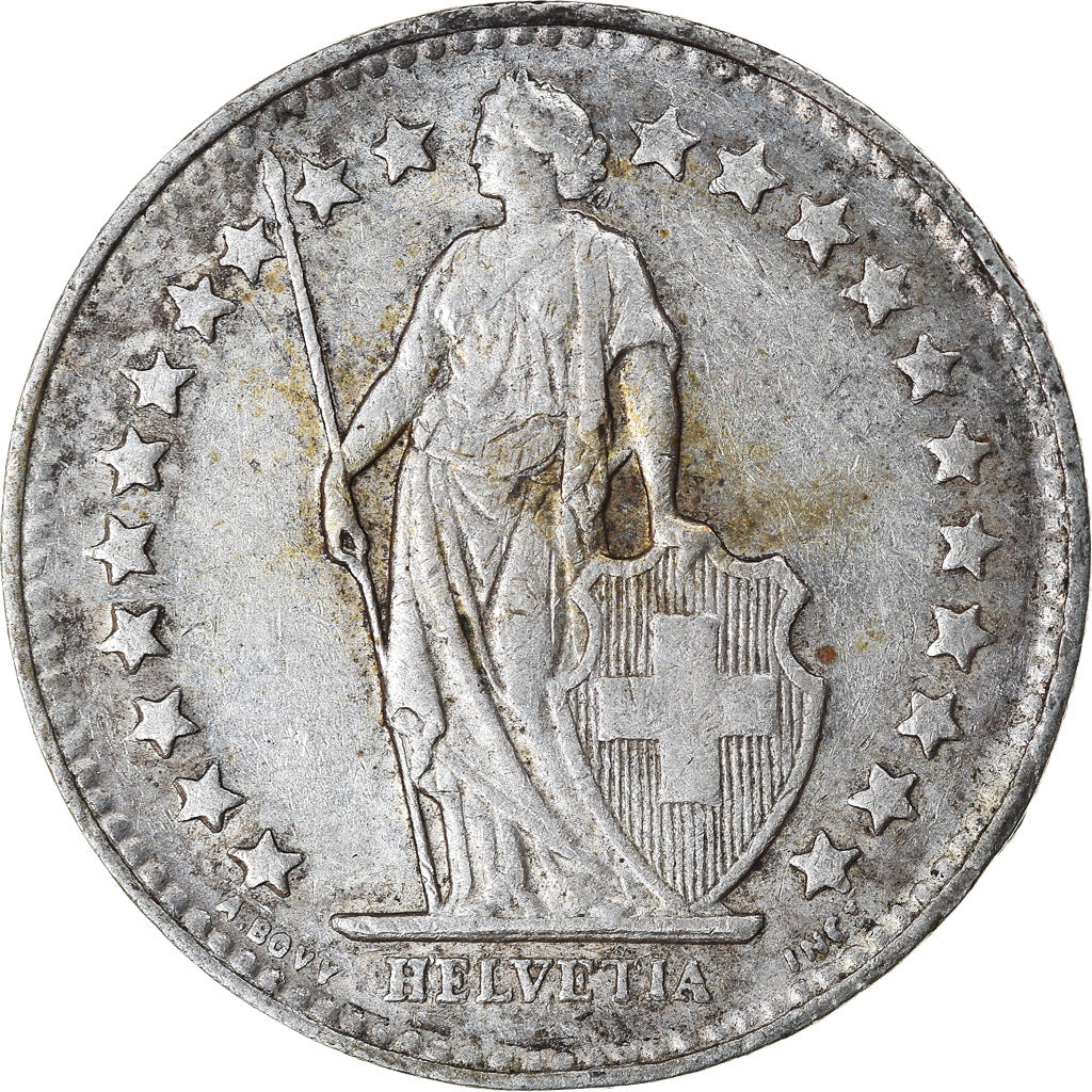 Coin, Switzerland, 1/2 Franc, 1945, Bern, AU(50-53), Silver, KM:23