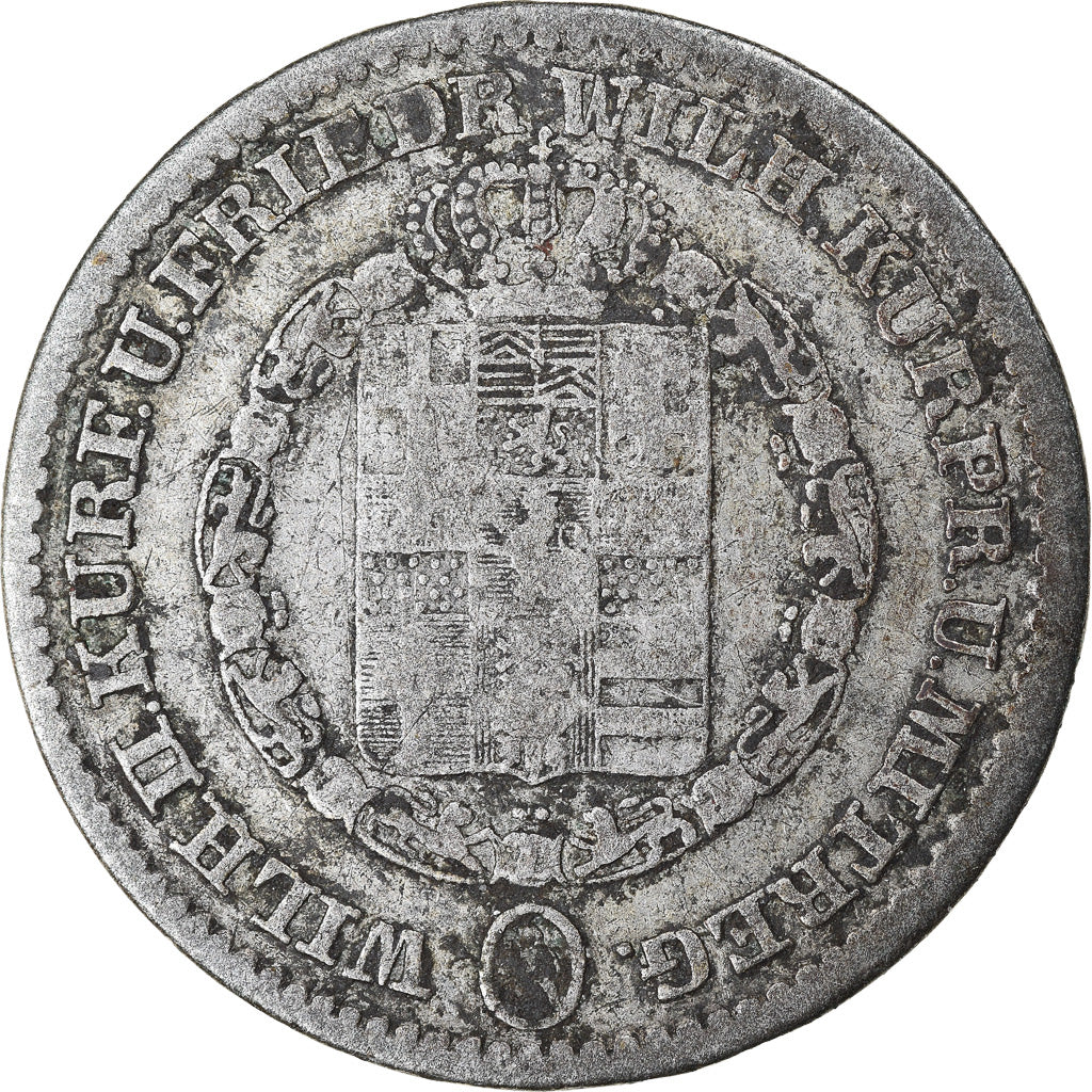 Coin, German States, HESSE-CASSEL, Wilhelm II and Friedrich Wilhelm, 1/6 Thaler