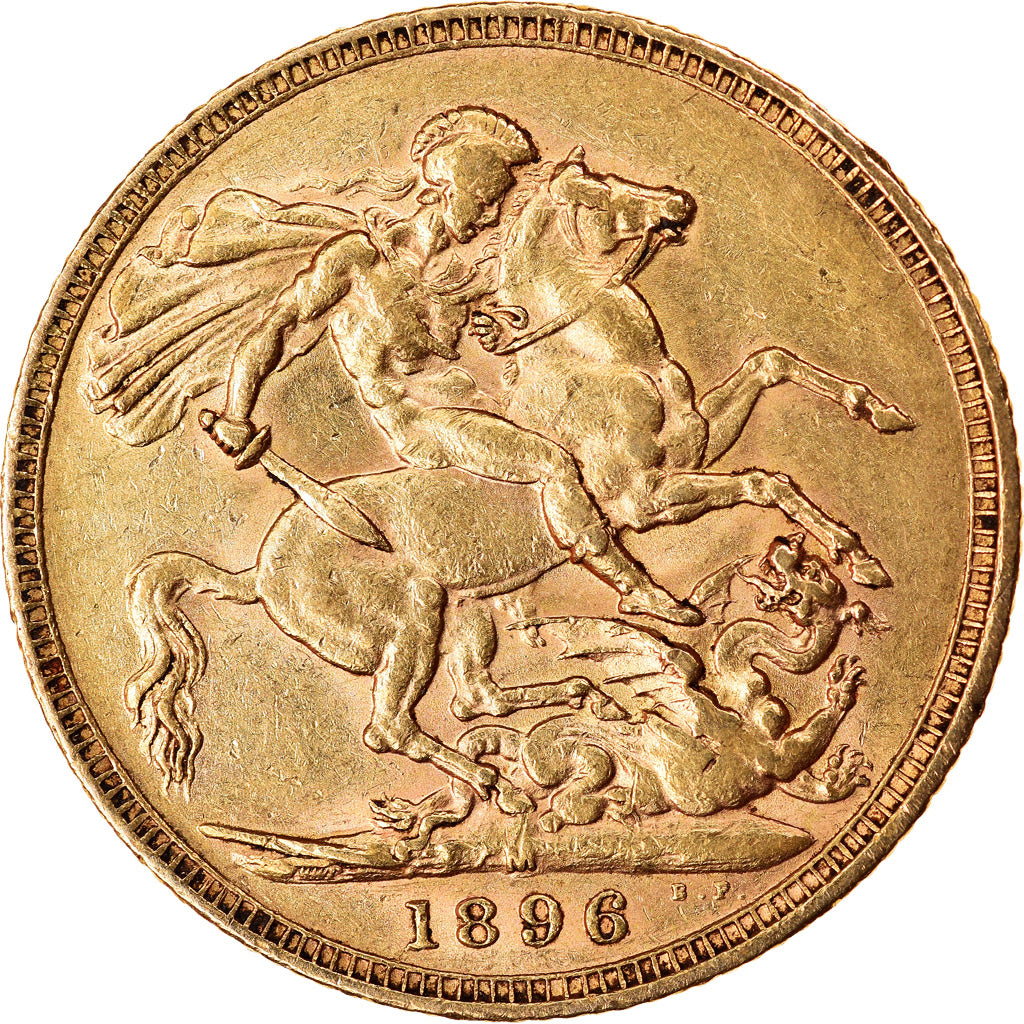 Moneda, Australia, Victoria, Sovereign, 1896, Melbourne, MBC+, Oro, KM:13