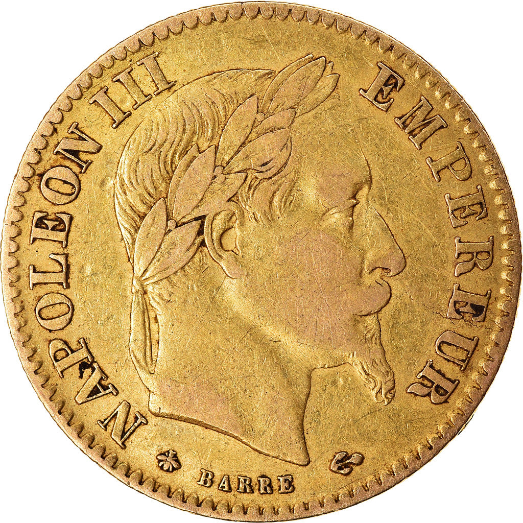 Moneta, Francia, Napoleon III, Napoléon III, 10 Francs, 1867, Paris, BB, Oro