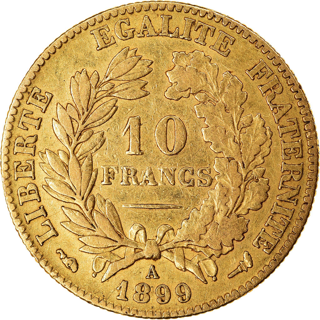Coin, France, Cérès, 10 Francs, 1899, Paris, EF(40-45), Gold, KM:830